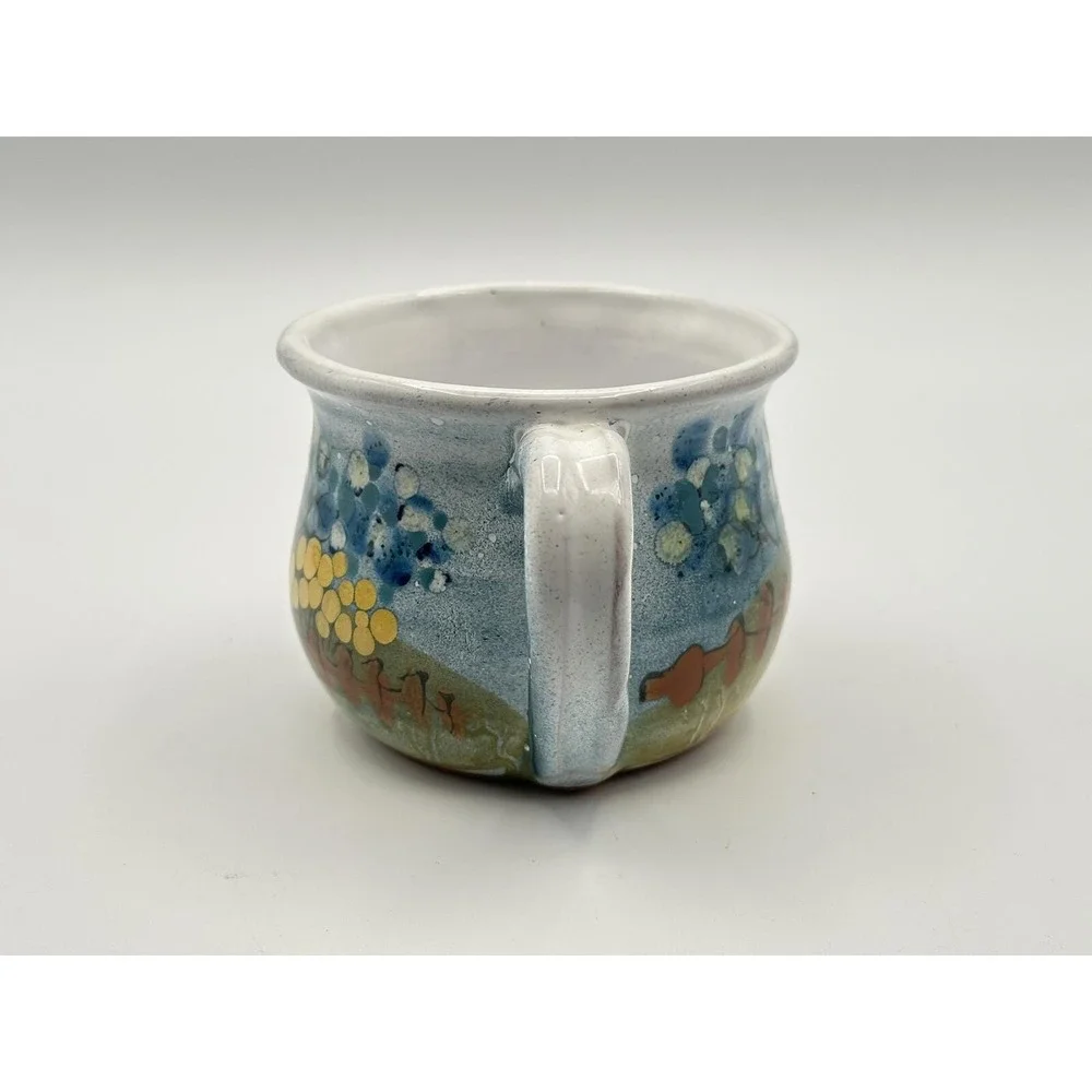 Hand‑Painted Ceramic Cup — Artisan Landscape Mug, Studio Pottery Drinkware